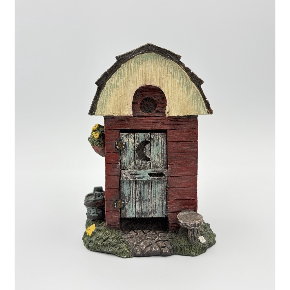 Vintage Miniature Rustic Outhouse Fairy Garden Figurine The Homemaker's Idea Co.